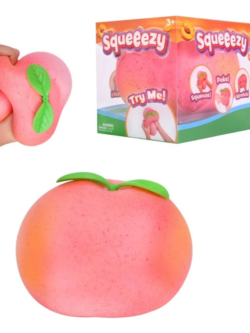 Squeezy Peach Squishy Toy